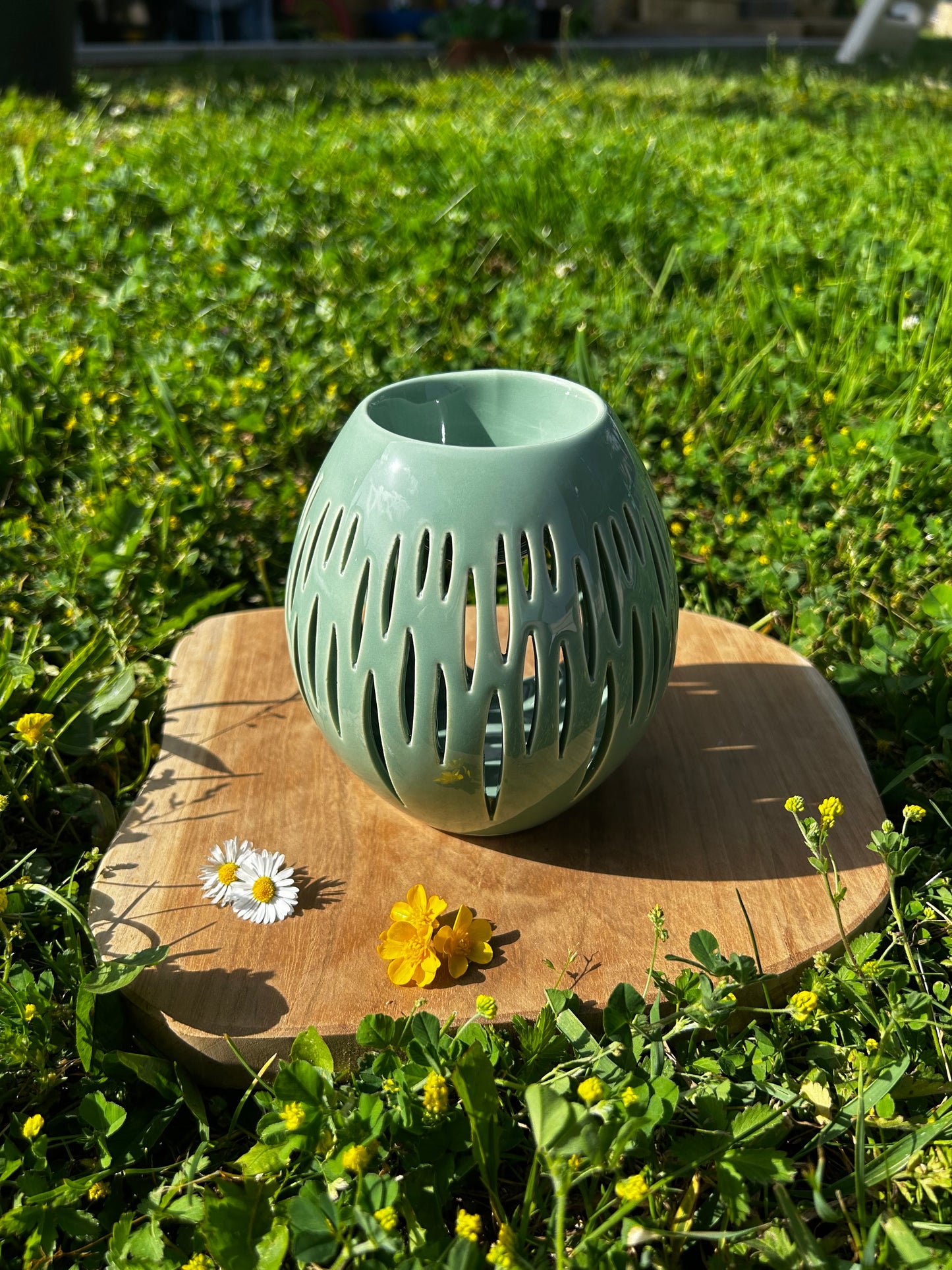 Brûle-parfum Ovali Vert olive