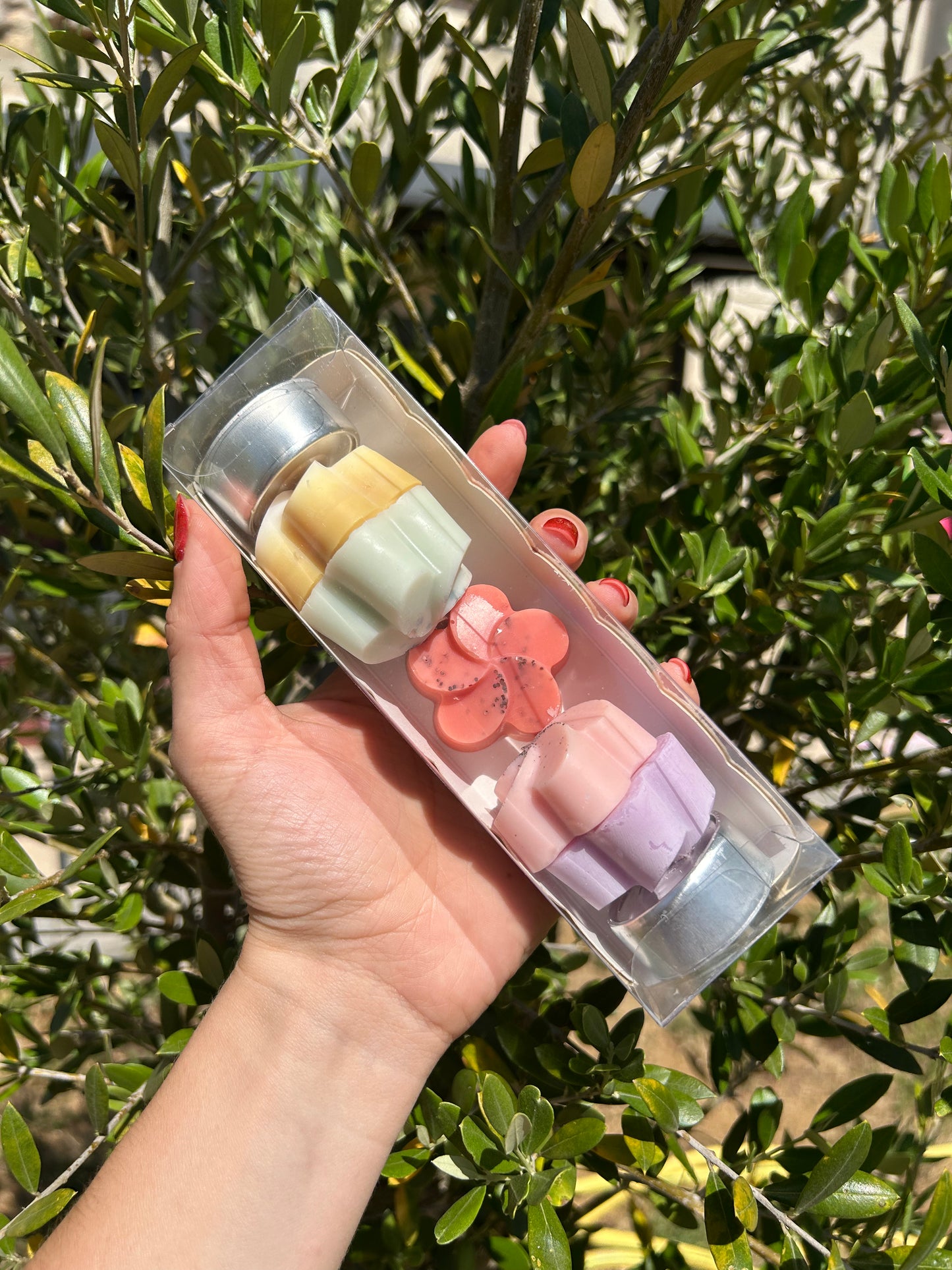 Coffret de 5 fondants parfumés + 2 chauffe-plats